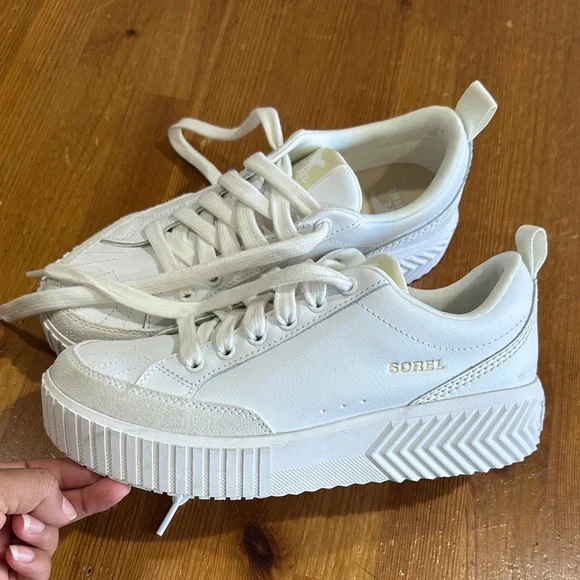 Sorel waterproof Cream and White Low-Top Sneakers - Picture 3 of 10